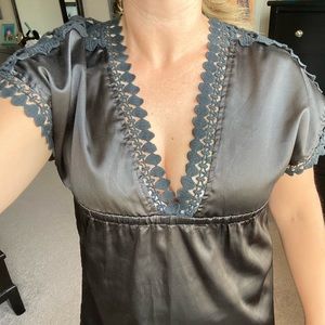 S&S Clothing Black Mini Dress with Lace Details